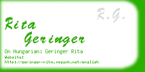 rita geringer business card